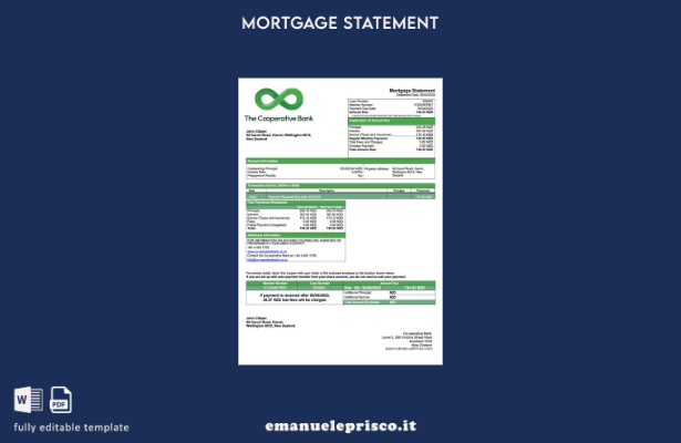 stile verificato Estratto conto ipotecario bancario cooperativo neozelandese Mod